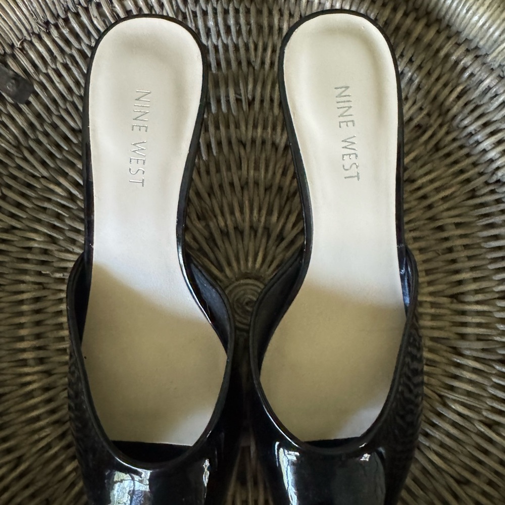 Nine West Black Patent Mules